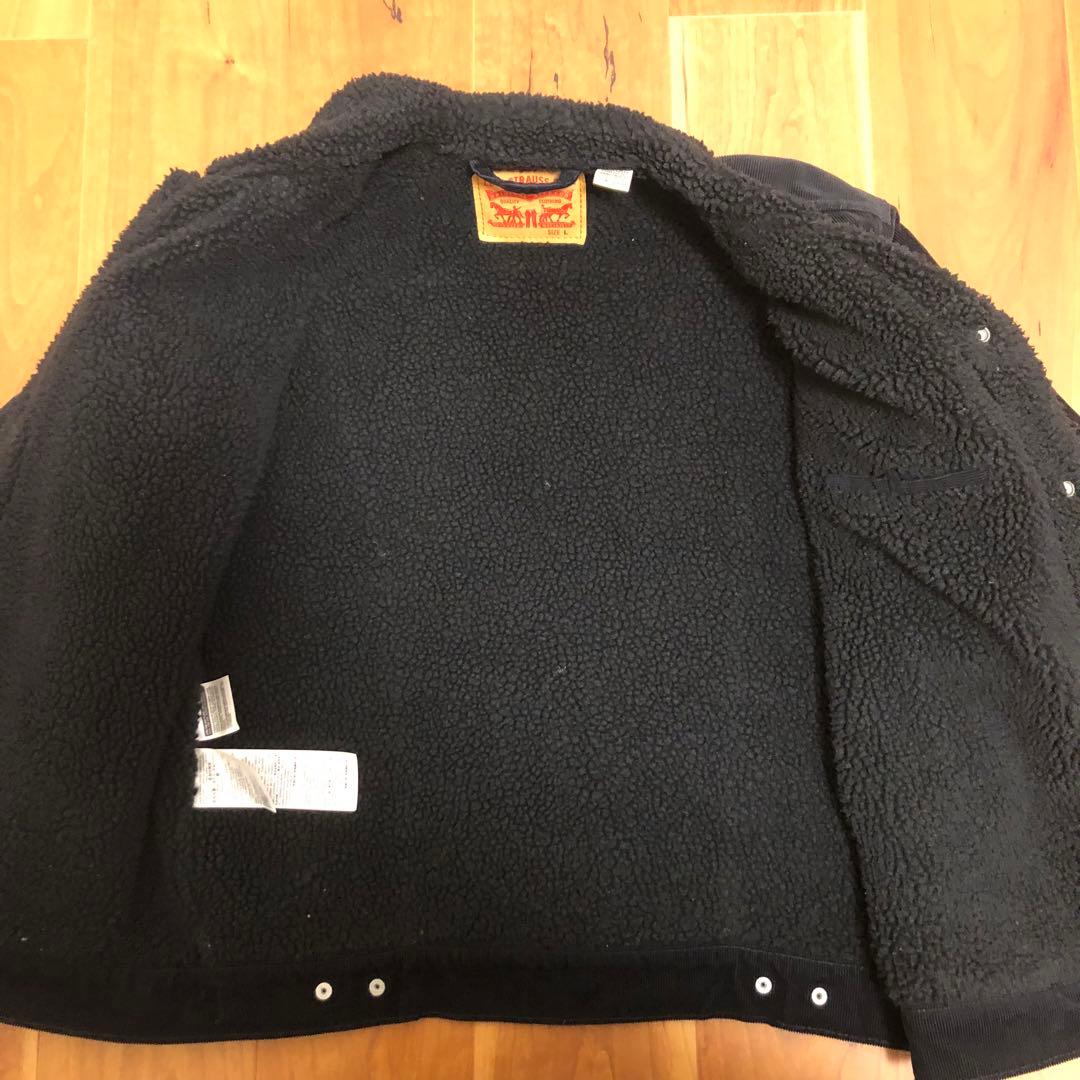 美品　LEVI'S ボア襟付きジャケット Ｌサイズ ブラック