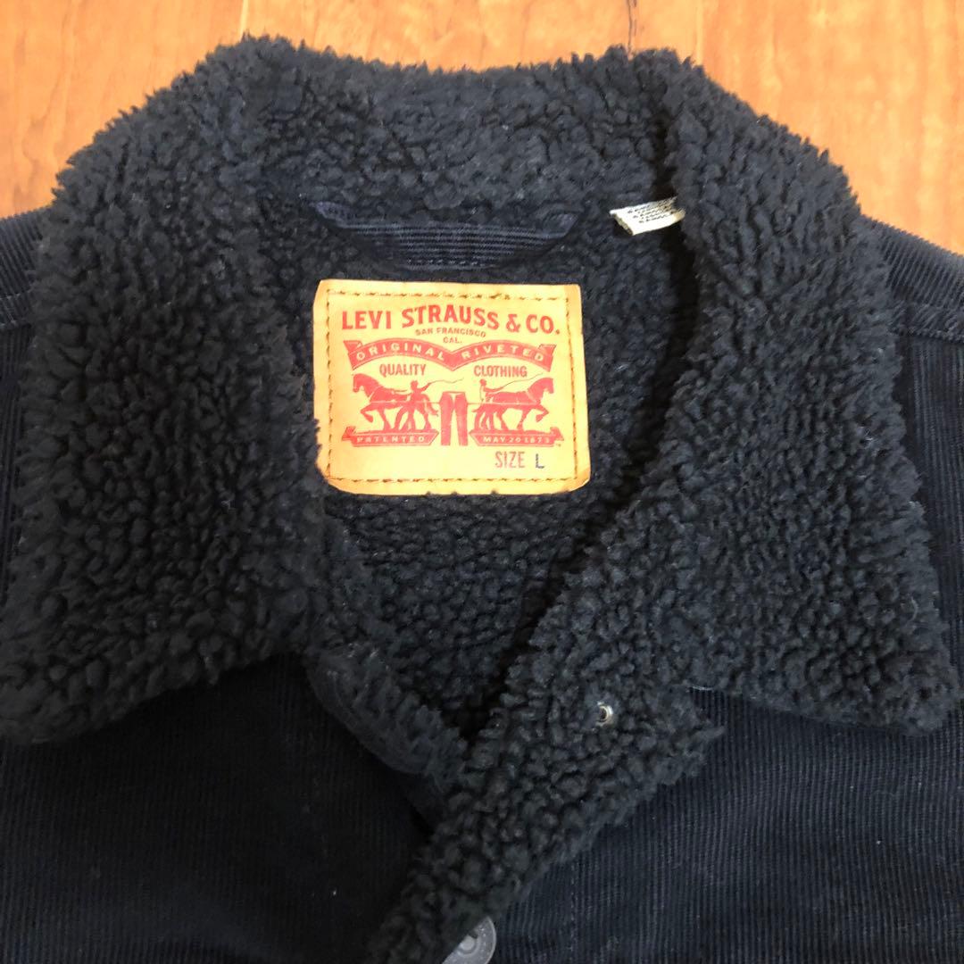 美品　LEVI'S ボア襟付きジャケット Ｌサイズ ブラック
