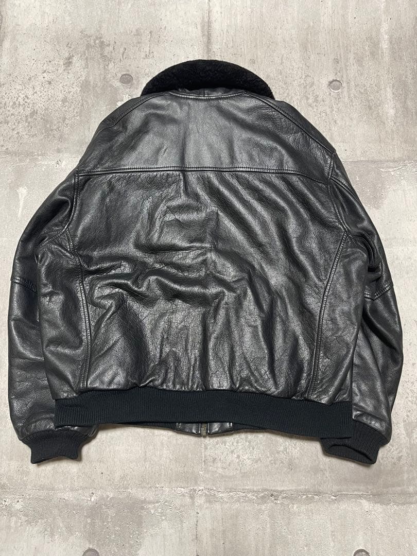90s chevignon レザーダウンボンバージャケット　a-2 g-1