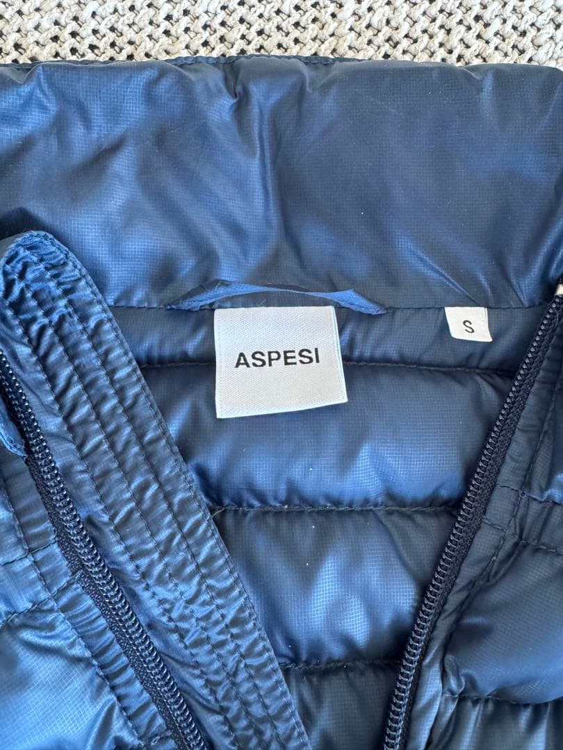 ASPESI ネイビー ダウンベスト S