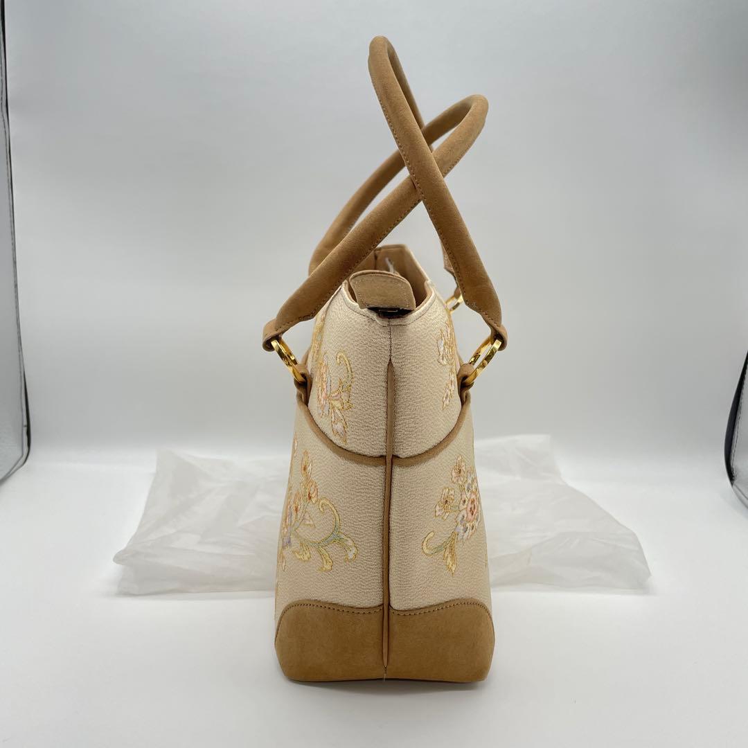 【T36】オカジマ　岡重　ハンドバッグ　和装バッグ　シルク