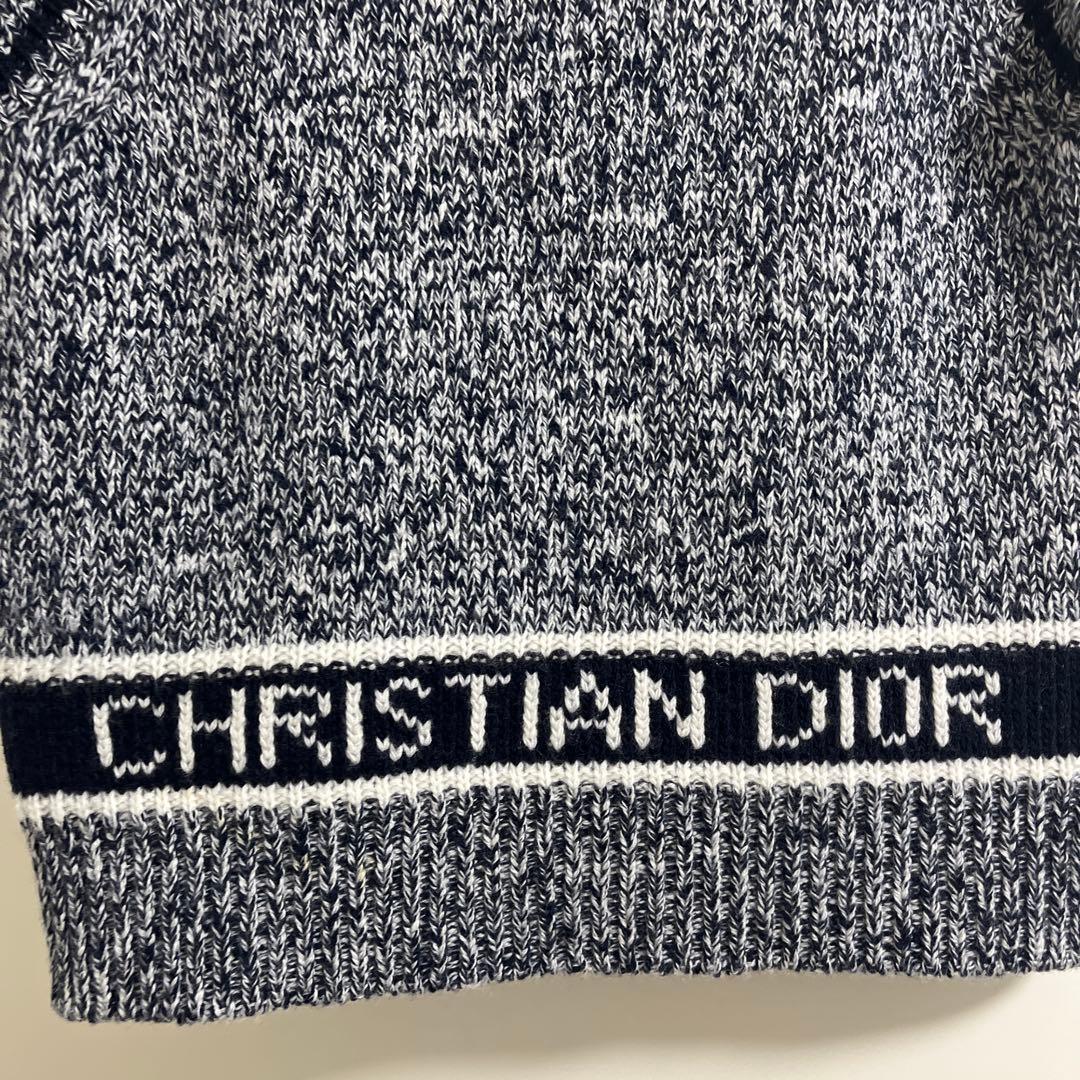 CHRISTIAN DIOR ニットベスト ネイビー・ホワイト34サイズ