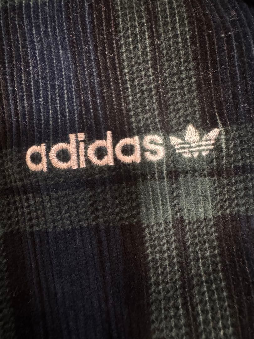 adidas originals ハーフジップ チェック プルオーバー S