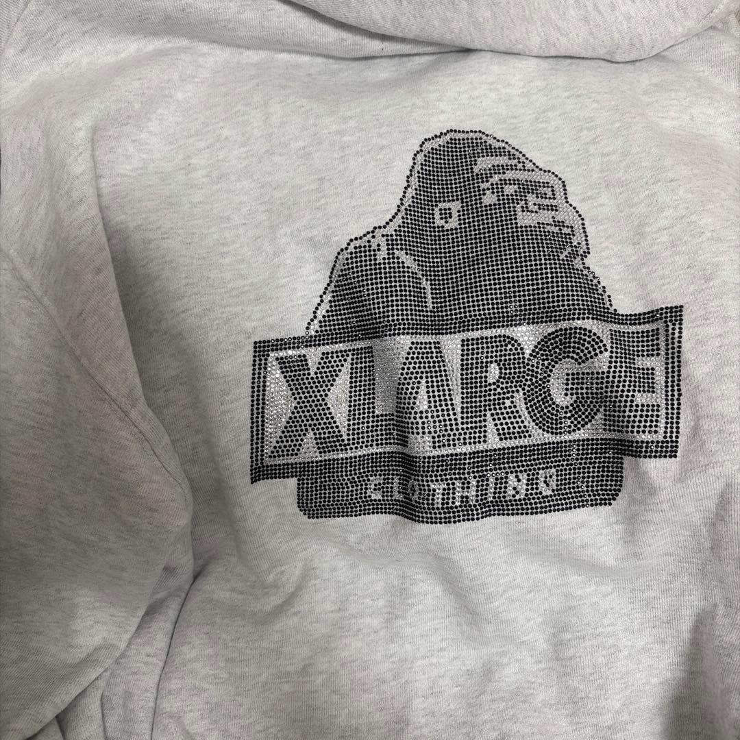 〈値下げ交渉可‼️〉XLARGE フード付きラインストーンパーカー