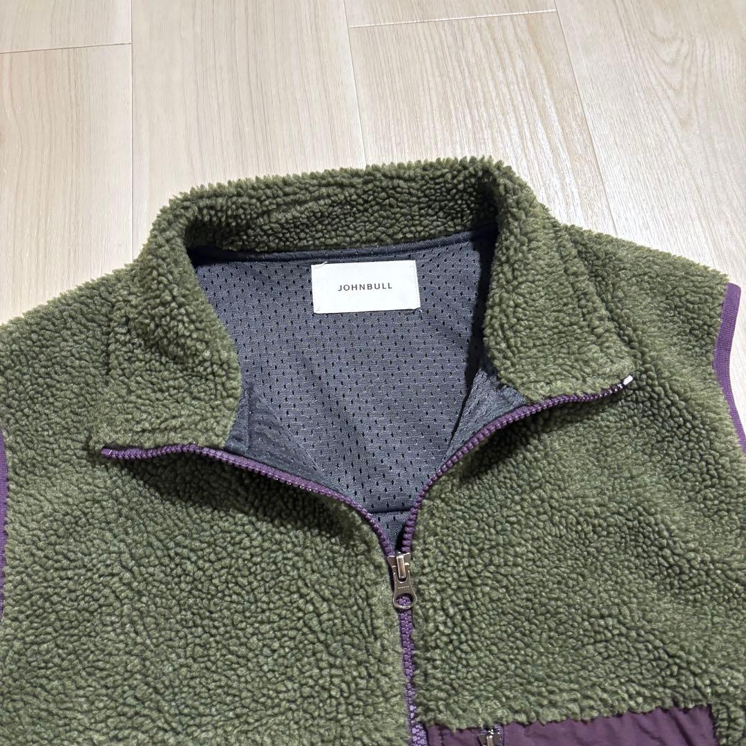 ジャケット・アウター JOHNBULL Boa Fleece Vest Olive Purple L