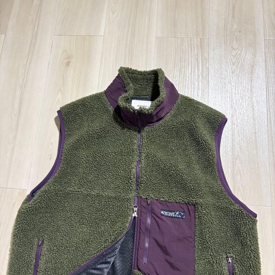 ジャケット・アウター JOHNBULL Boa Fleece Vest Olive Purple L