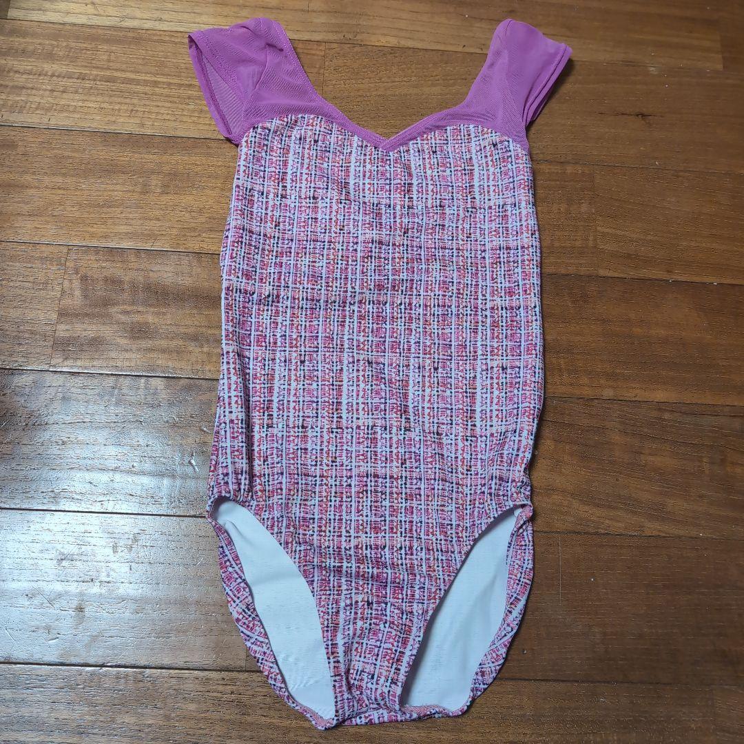 stina バレエ　ストライプ ピンク レオタード