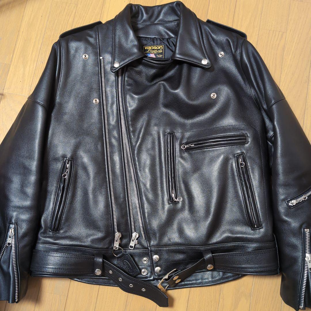 VANSON ライダースジャケット　ロックンロール　 48 黒　バンソン