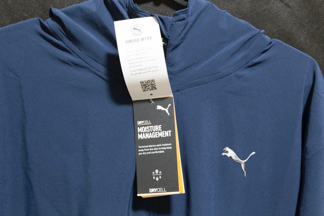 PUMA プーマ 新品 XL フード付きネイビージャケット 吸水速乾