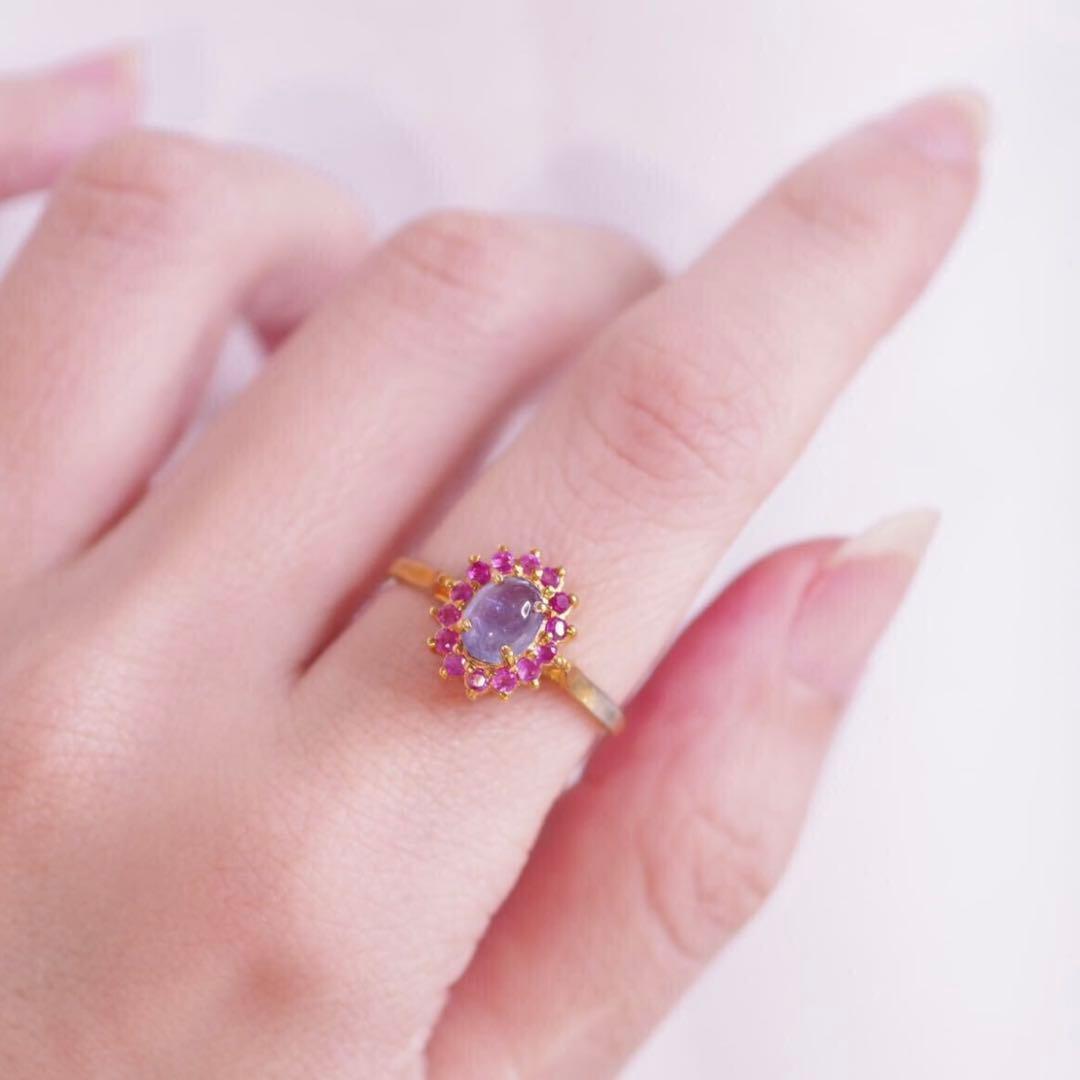 ＊K9gf 取り巻きルビー&タンザナイトリング ruby tanzanite