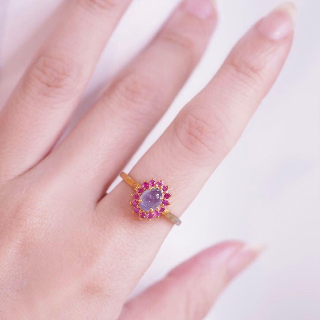 ＊K9gf 取り巻きルビー&タンザナイトリング ruby tanzanite