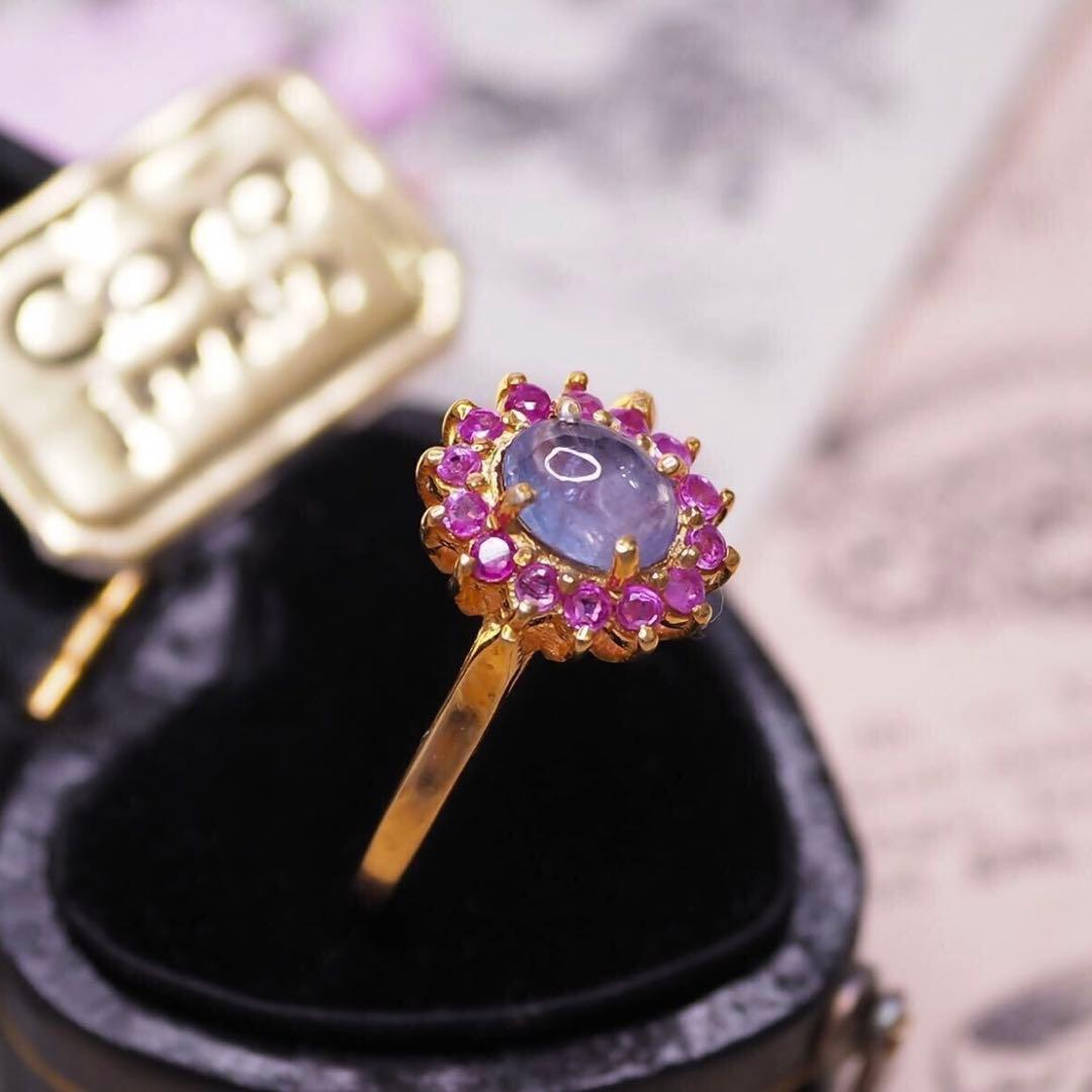 ＊K9gf 取り巻きルビー&タンザナイトリング ruby tanzanite