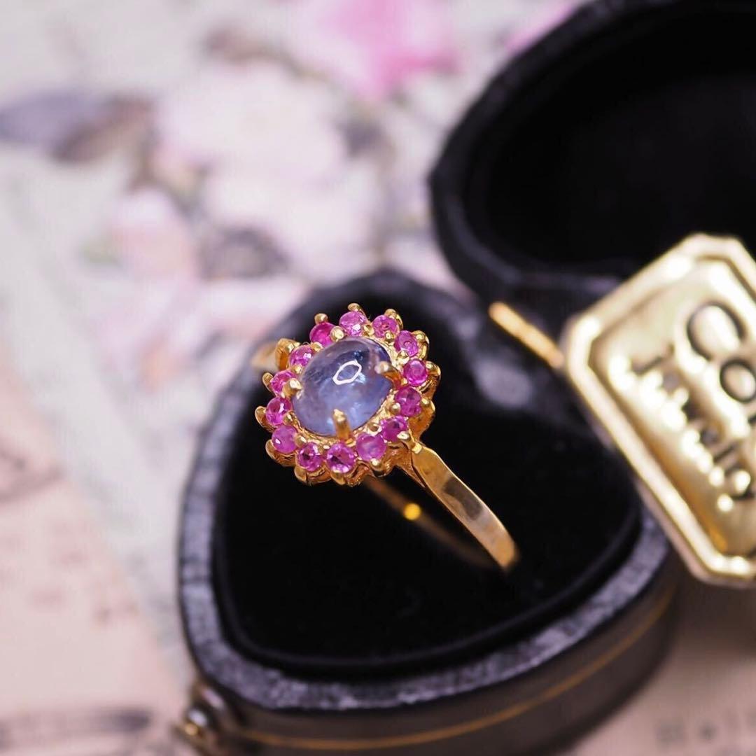 ＊K9gf 取り巻きルビー&タンザナイトリング ruby tanzanite