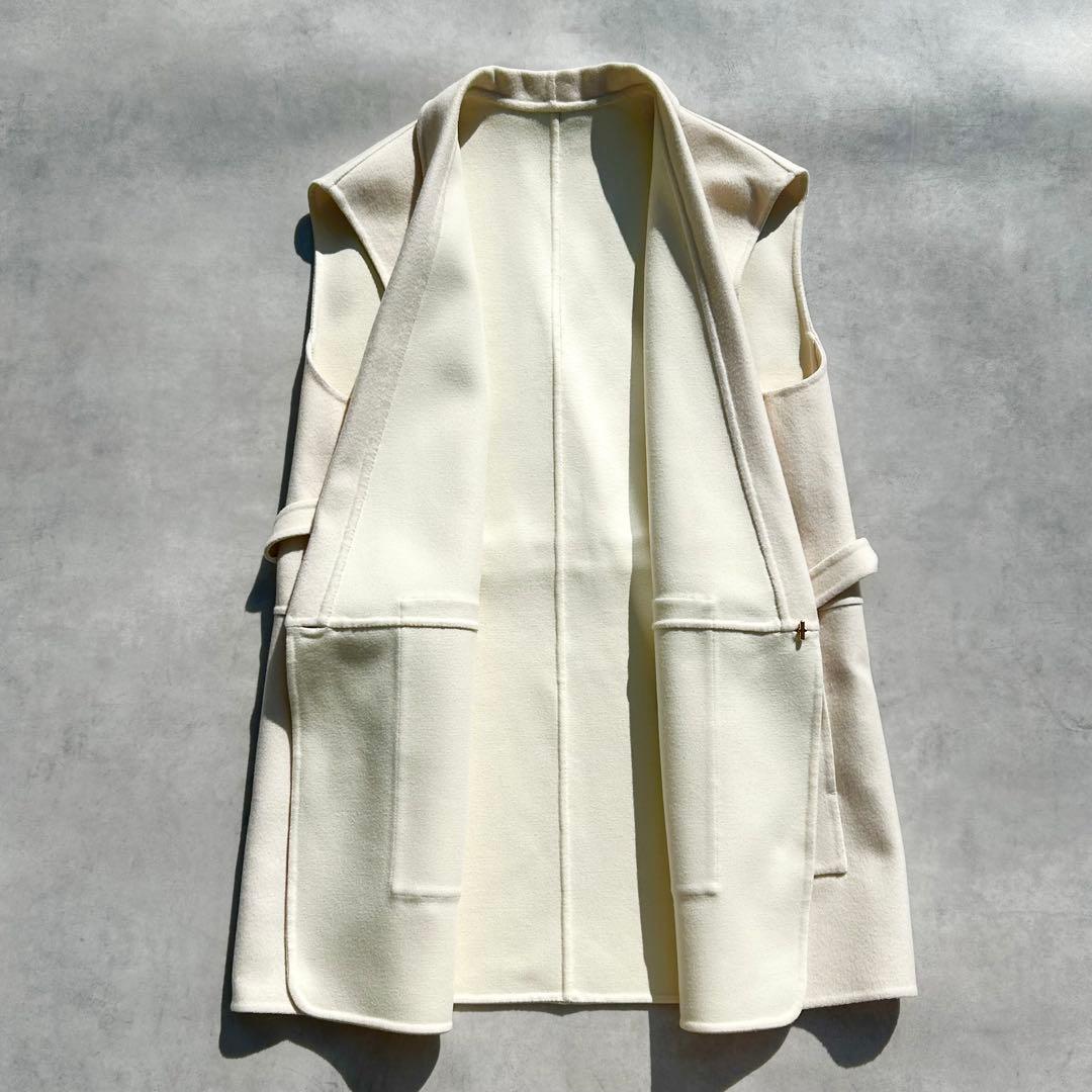 ♡美品♡　ドゥロワー　ウールケヌキショールカラージレ　23AW　定価16万