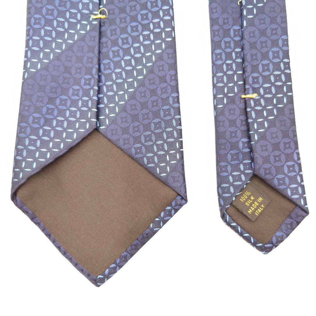 美品 箱付き　LOUIS VUITTON ネクタイ モノグラム 青　シルク