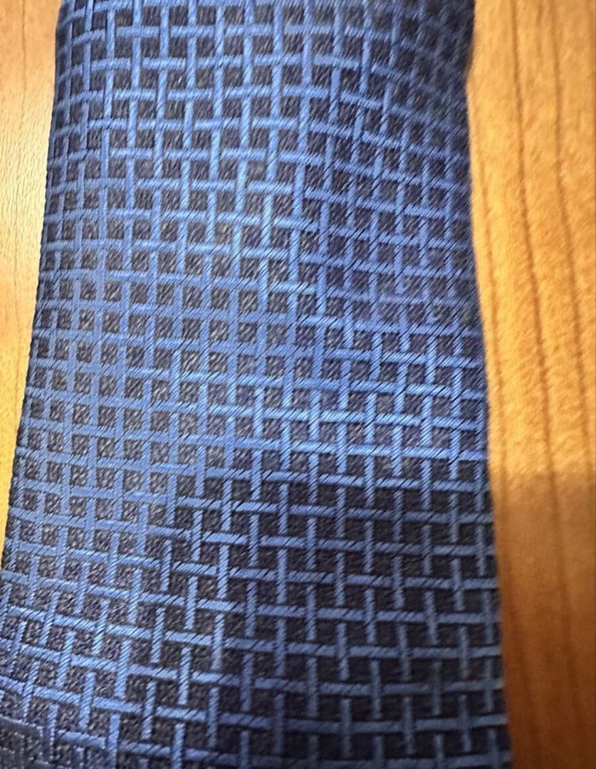 HERMES-PARIS ネイビー 幾何学模様 ネクタイ2本セット