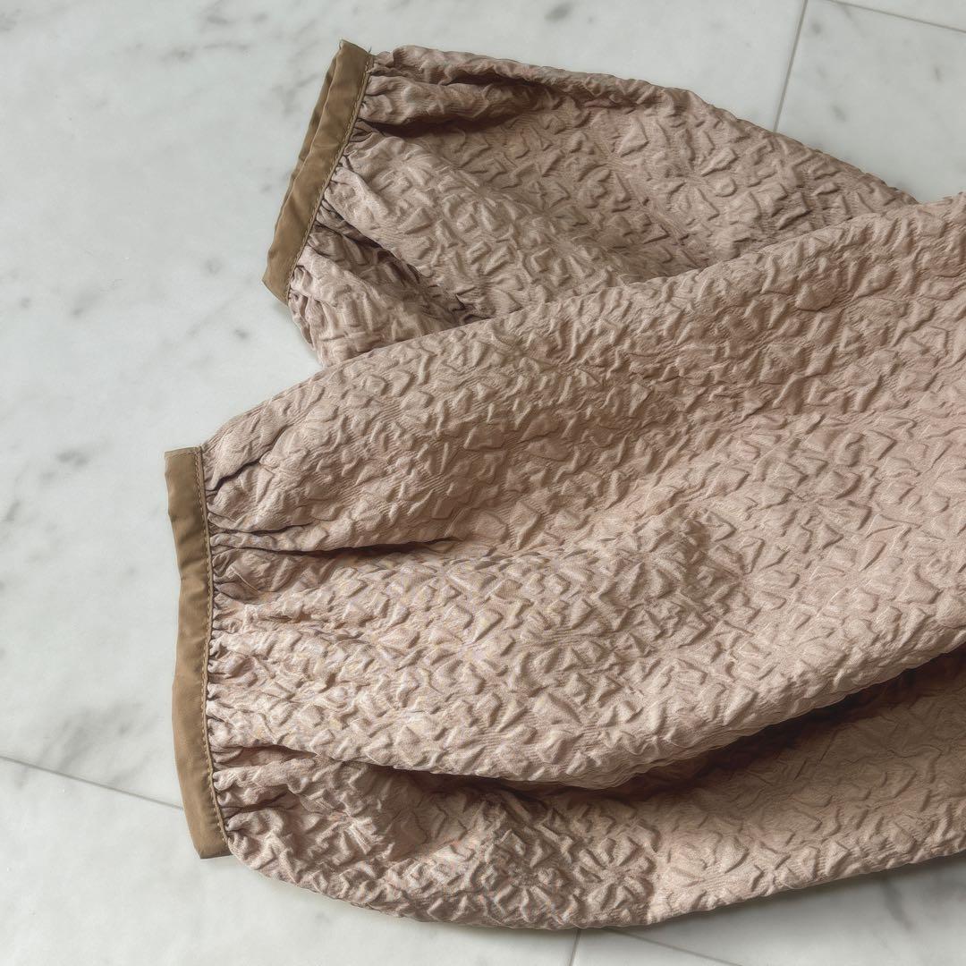 美品 スーパービューティ 24AW ロングワンピース チュール エンボス パフ袖