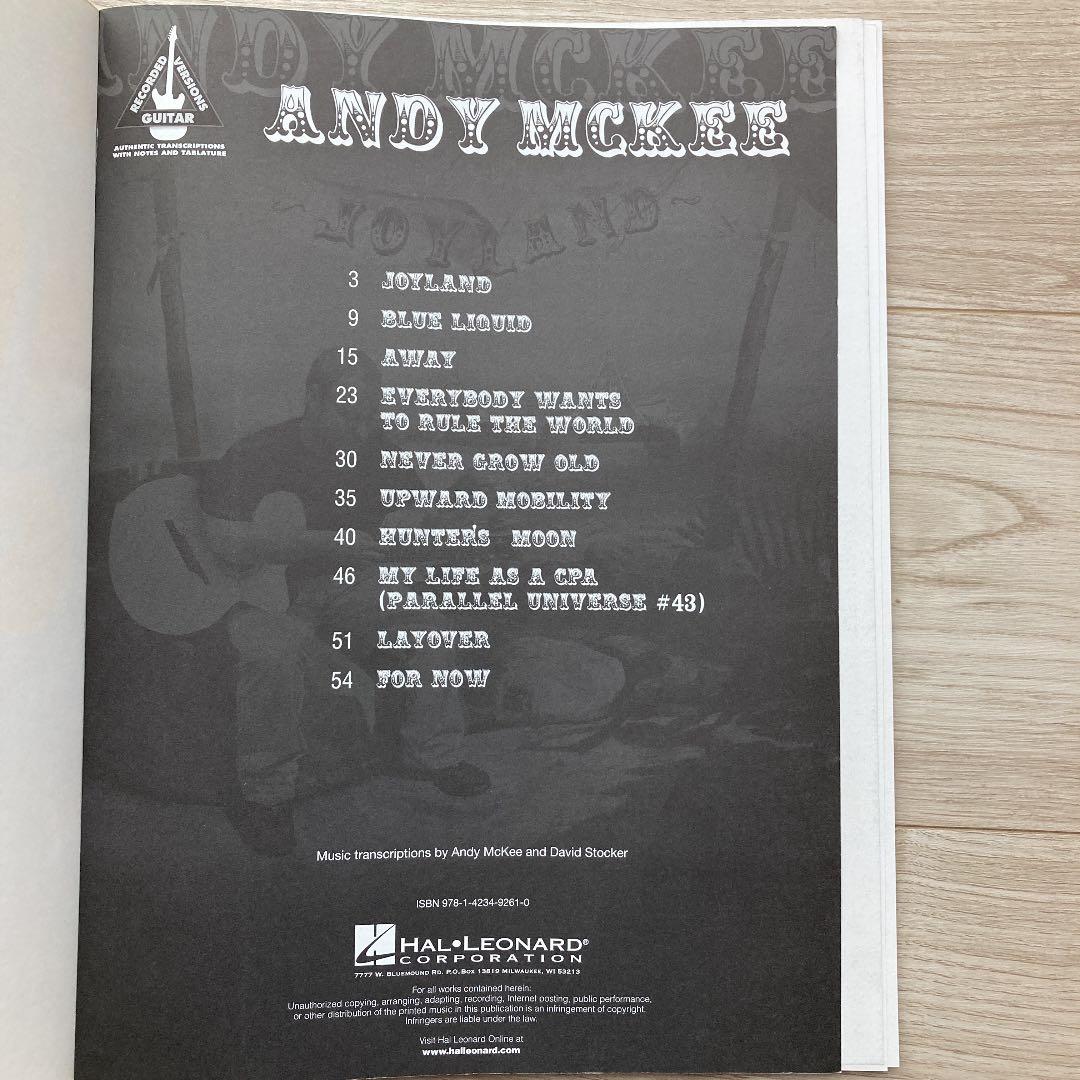 入手困難 Andy McKee JOY LAND TAB譜（CD付）