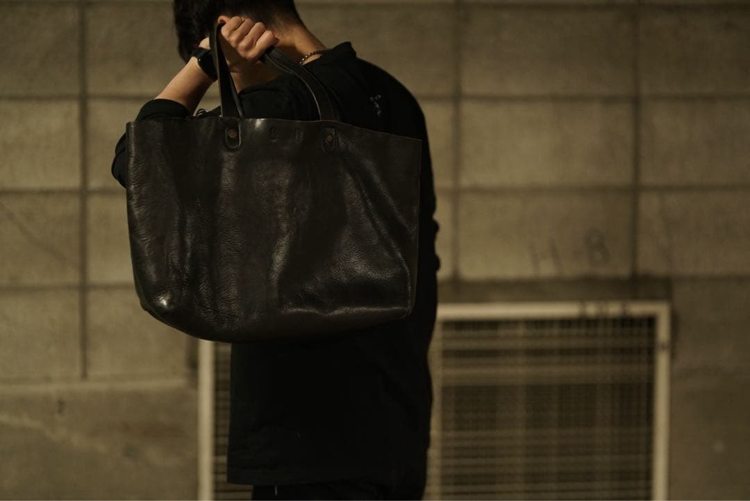 SLOW for Beams 栃木レザー トートバッグ 黒