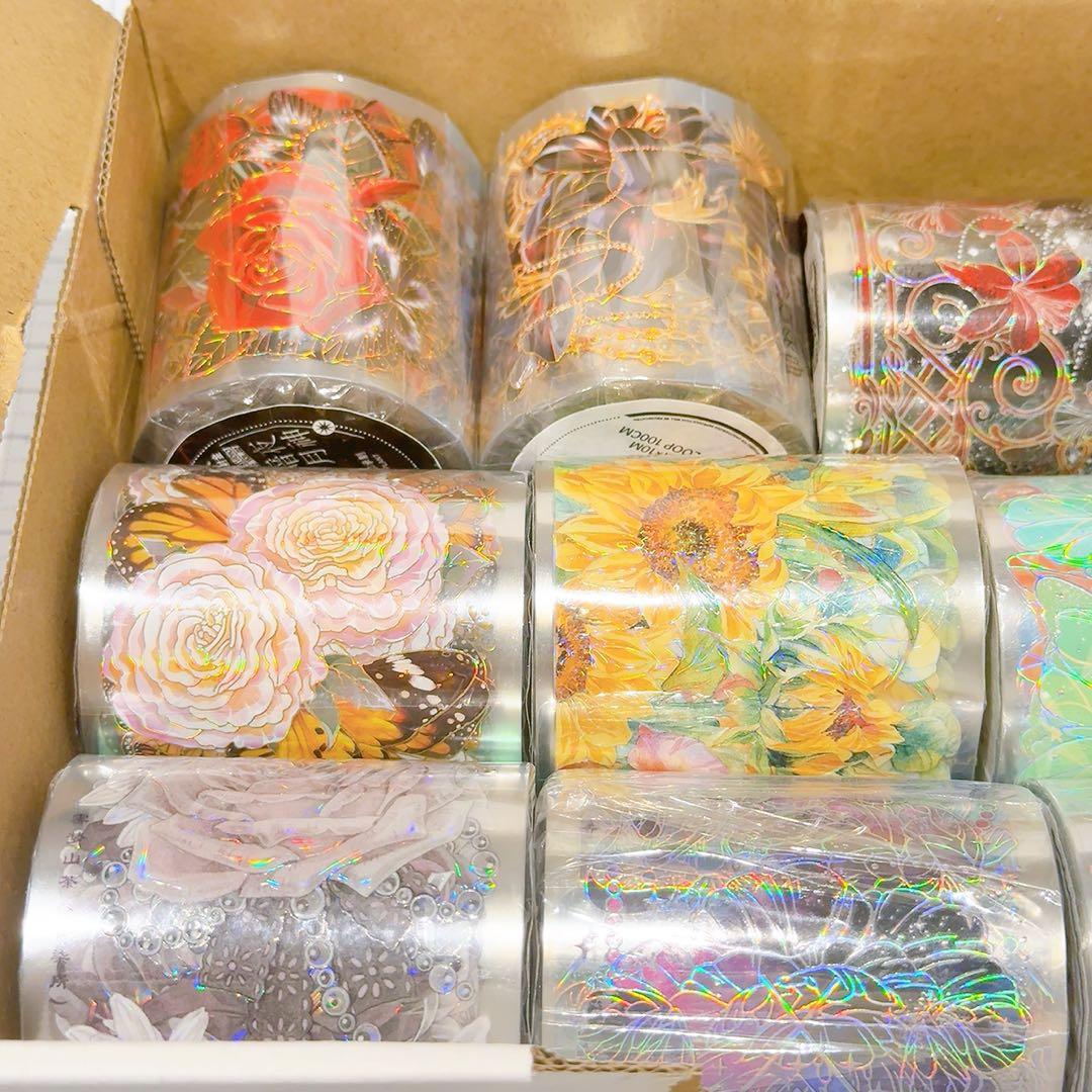 ミ*読様 【暖色系多め】お花マステ 装飾マステ 11巻 新品 まとめ売り 海外マ