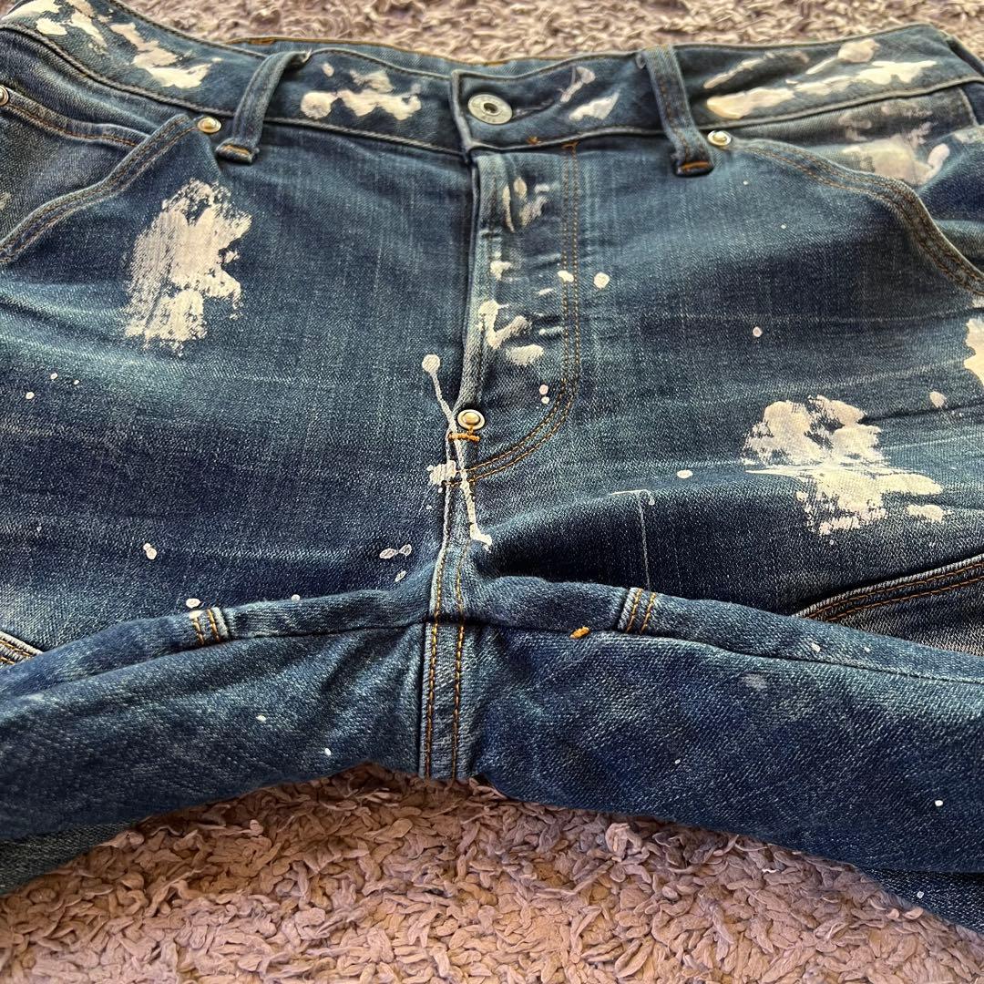 G-STAR RAW 5620 3D SLIM ペイント加工 W28 デニム