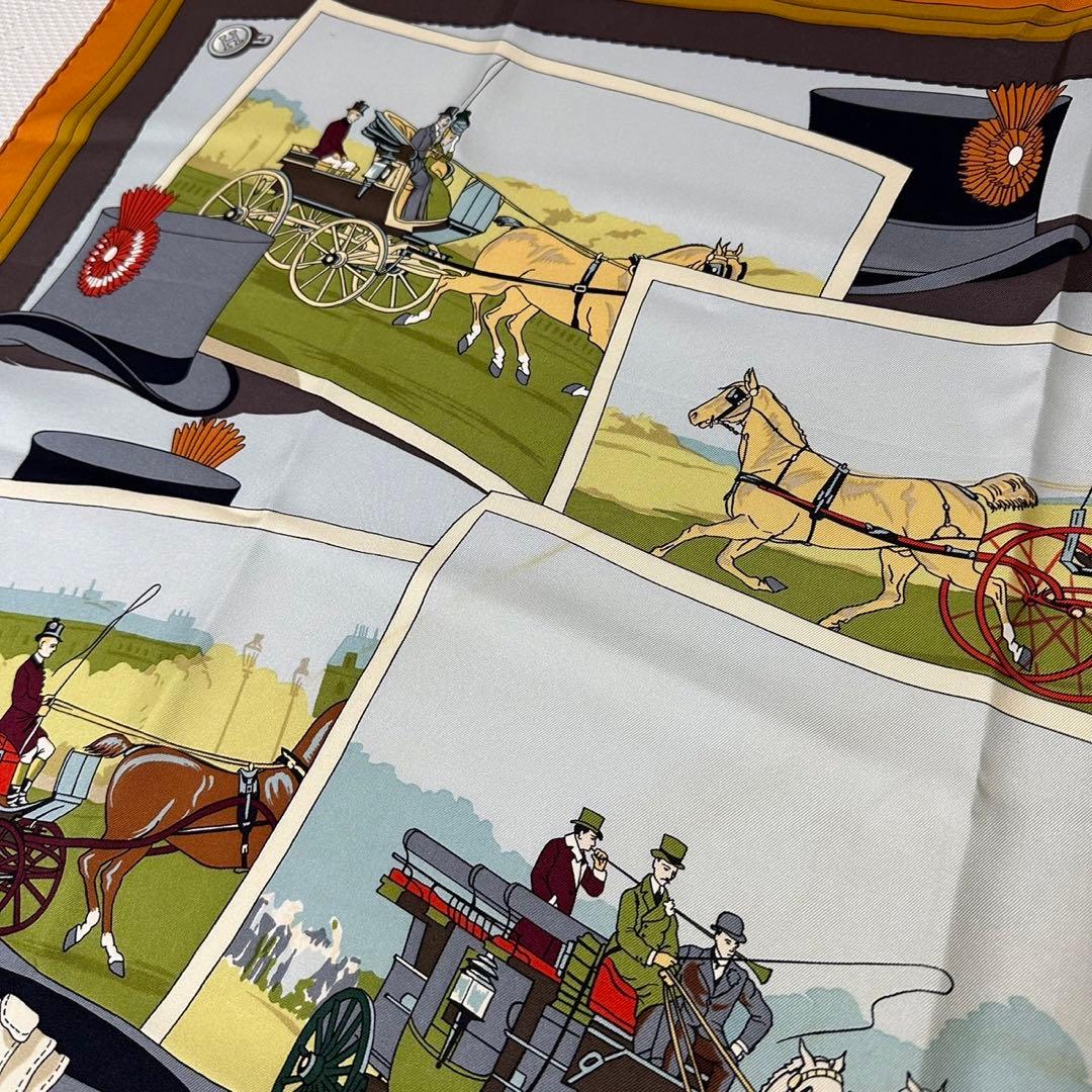 HERMES エルメス カレ90 馬車 ハット