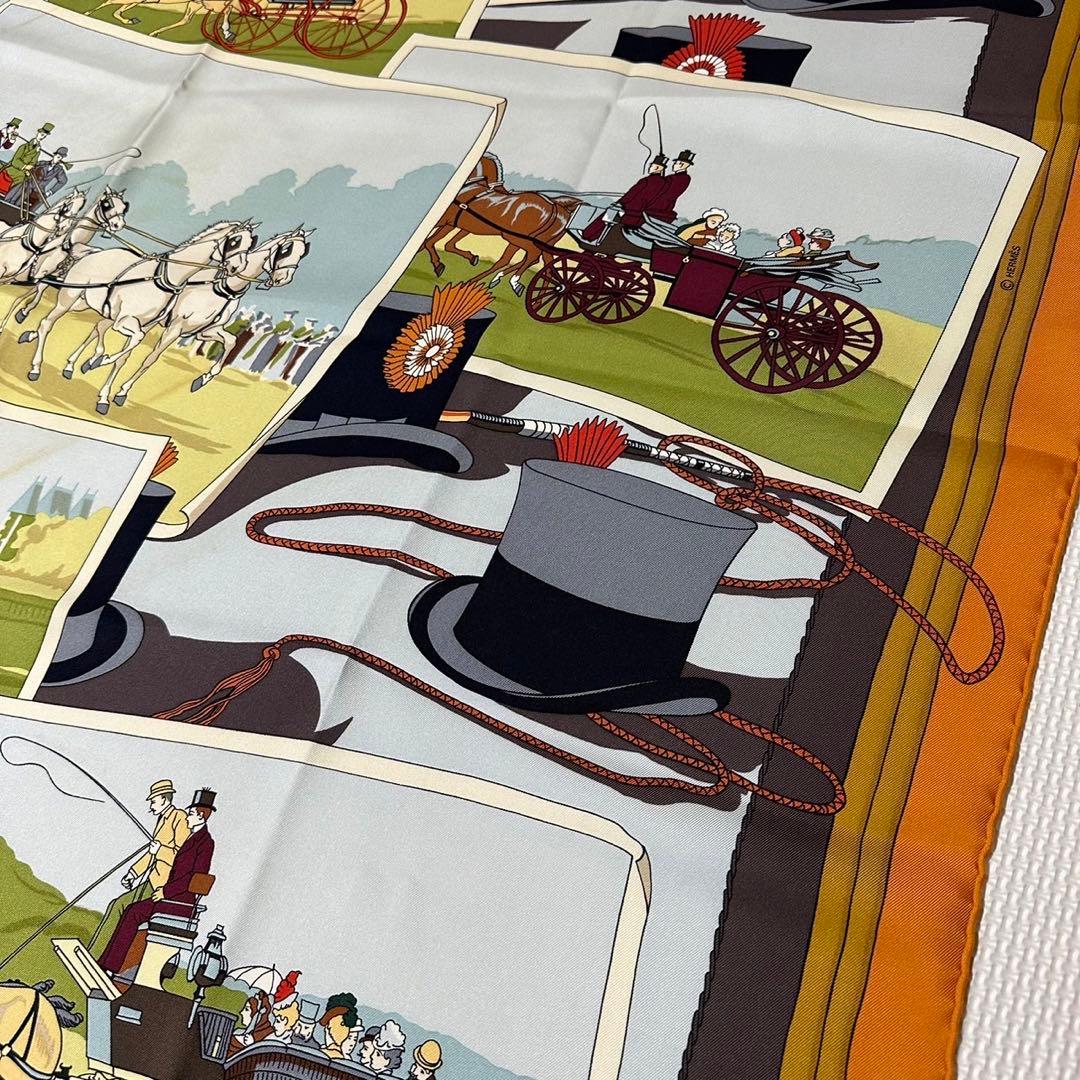 HERMES エルメス カレ90 馬車 ハット