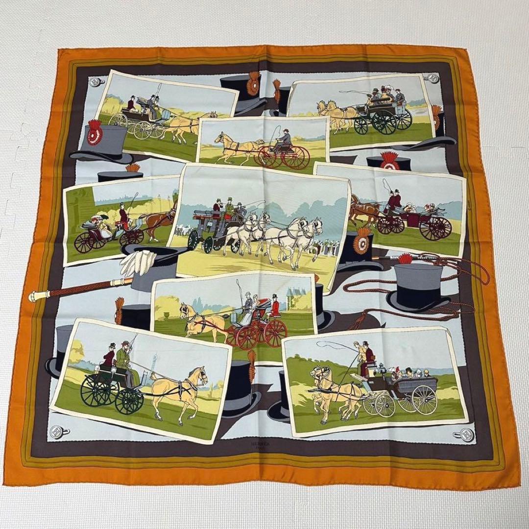 HERMES エルメス カレ90 馬車 ハット