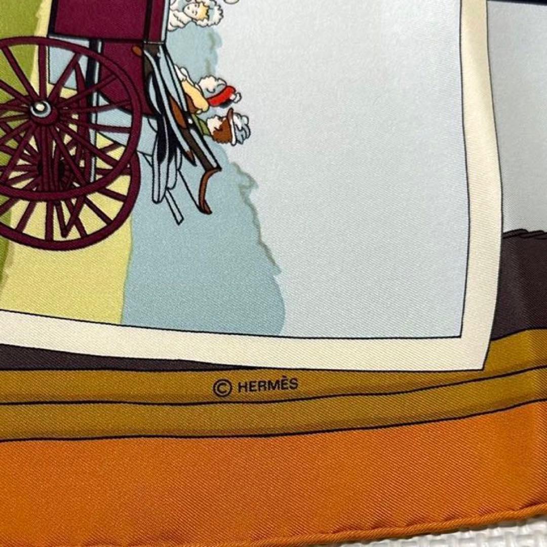 HERMES エルメス カレ90 馬車 ハット