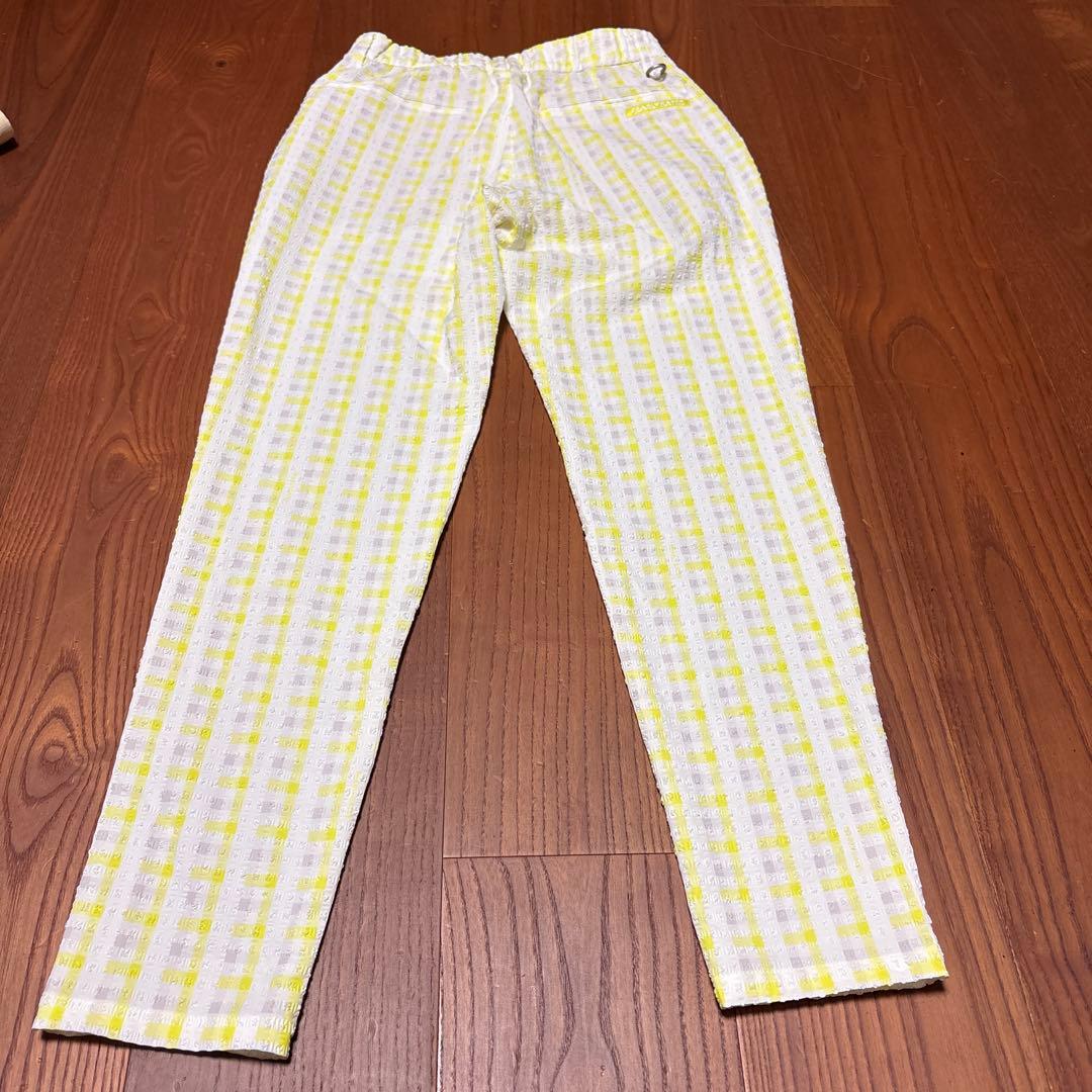 PG 夏用　白と黄色のチェックパンツ