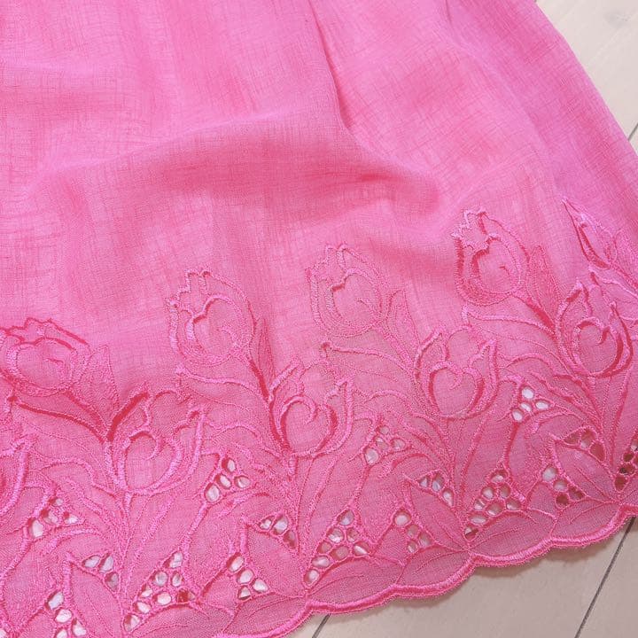 レトロワンピ♡代官山SLOWヴィンテージチューリップ刺繍ワンピース