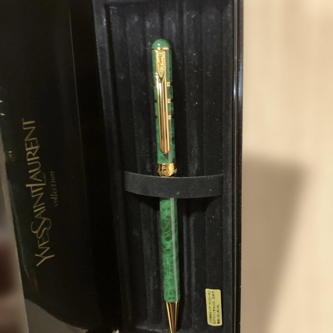 YVES SAINT LAURENT●ボールペン●グリーンマーブル●ヴィンテージ