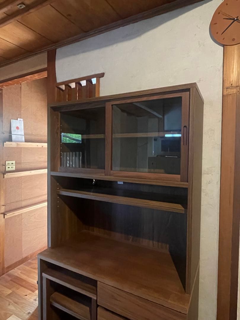 無印良品　木製カップボード・ウォールナット材