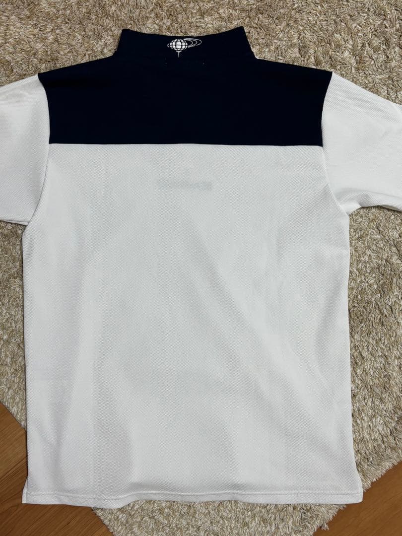 BEAMS GOLF ハーフジップ モックネックシャツ 半袖 S ホワイト