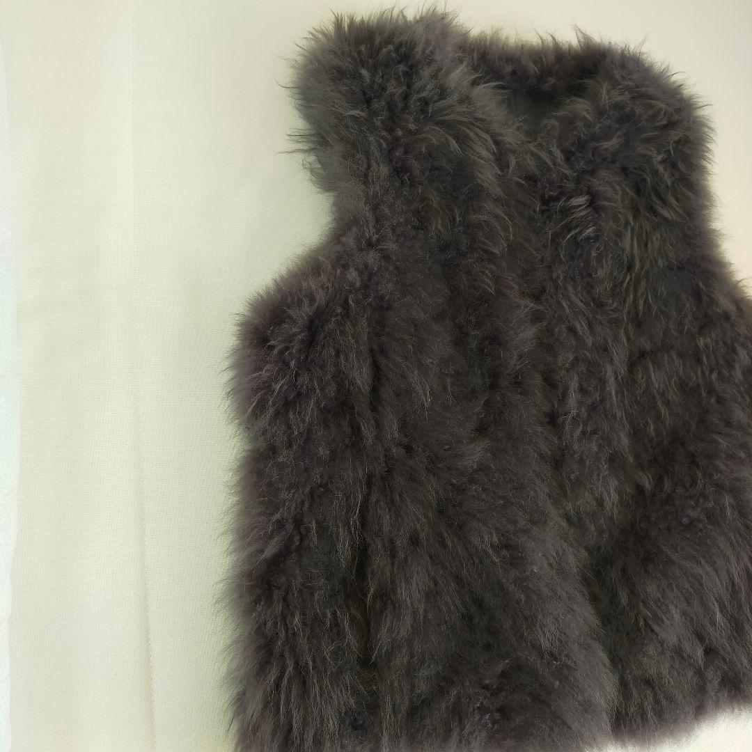 ダーマコレクション　DAMA collection カシミヤファーベスト　グレー
