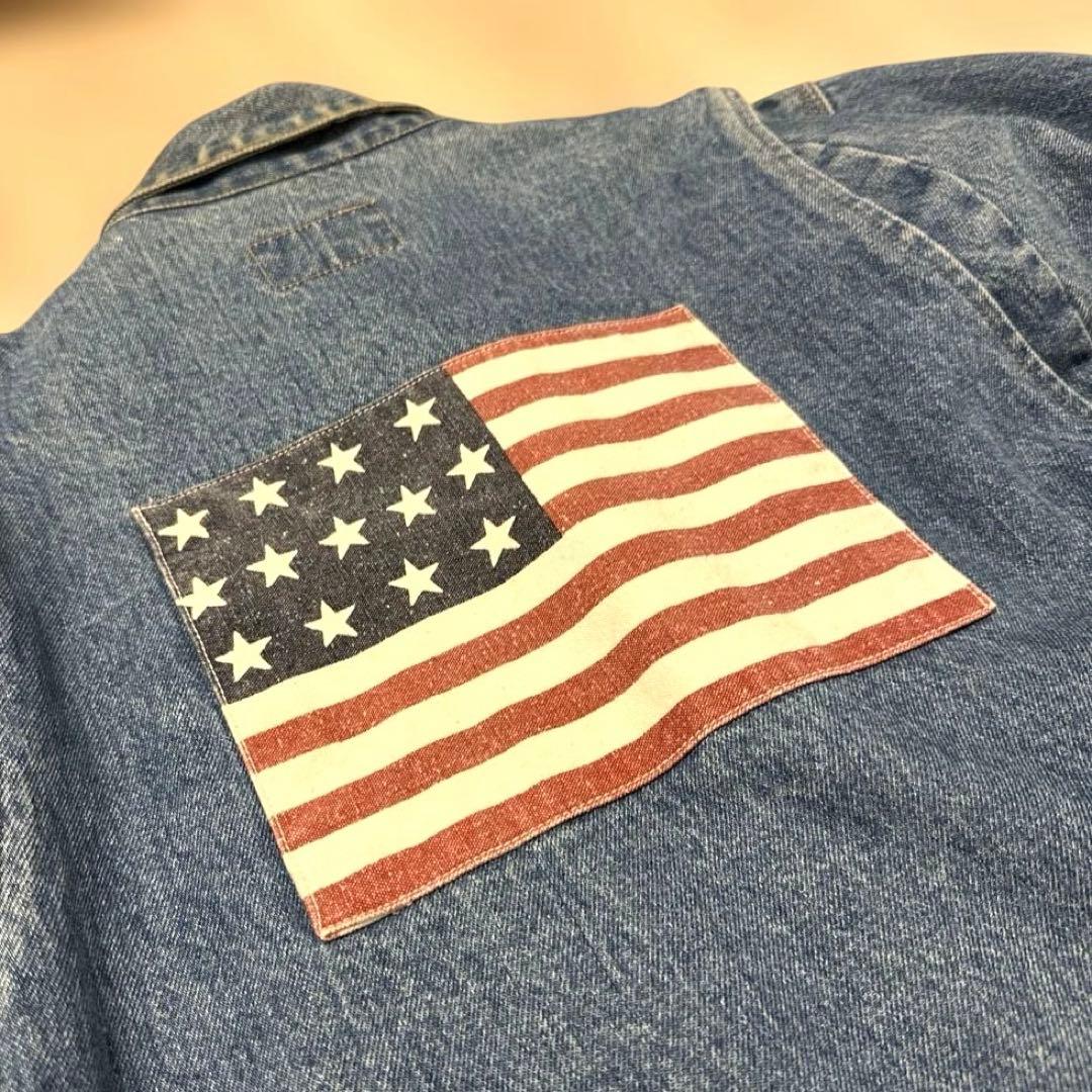 【希少】POLO RALPH LAUREN 星条旗デニムジャケット 90s白タグ
