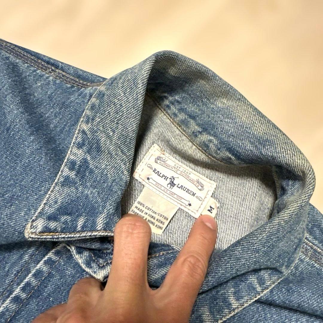 【希少】POLO RALPH LAUREN 星条旗デニムジャケット 90s白タグ