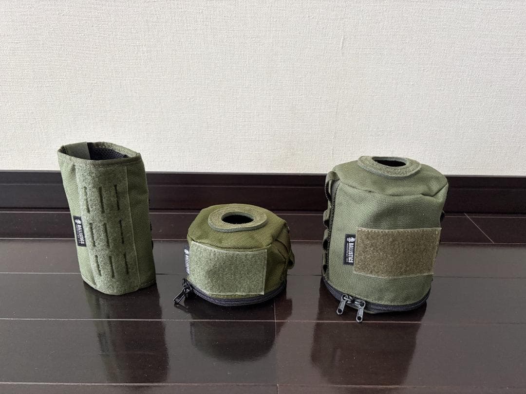 BALLISTICS ガス缶ケース３個セット オリーブ