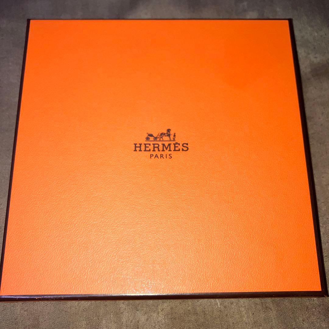 【新品未使用】HERMES コットン100% ホワイト ハンカチ スカーフ