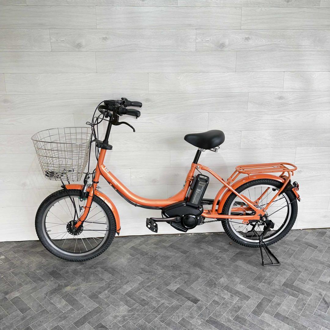 オレンジ 電動アシスト自転車 シティタイプ