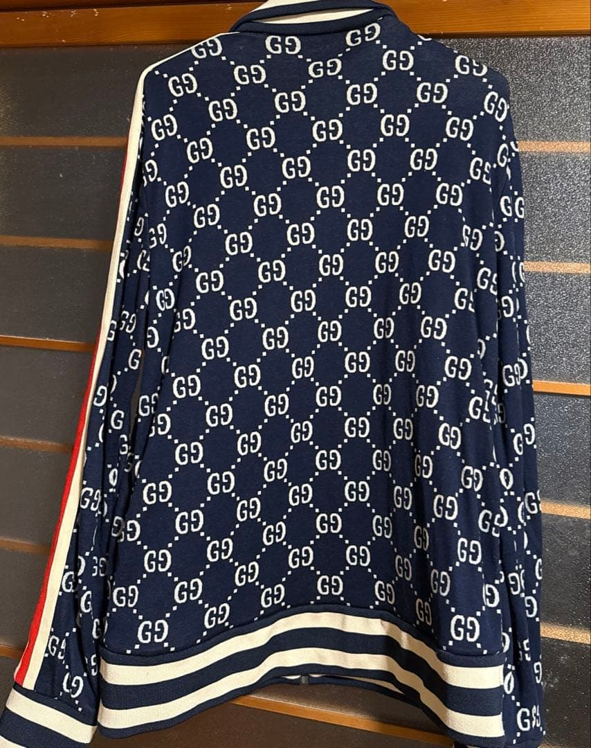 GUCCI テクニカルジャージ トラックジャケット ネイビー　XLサイズ