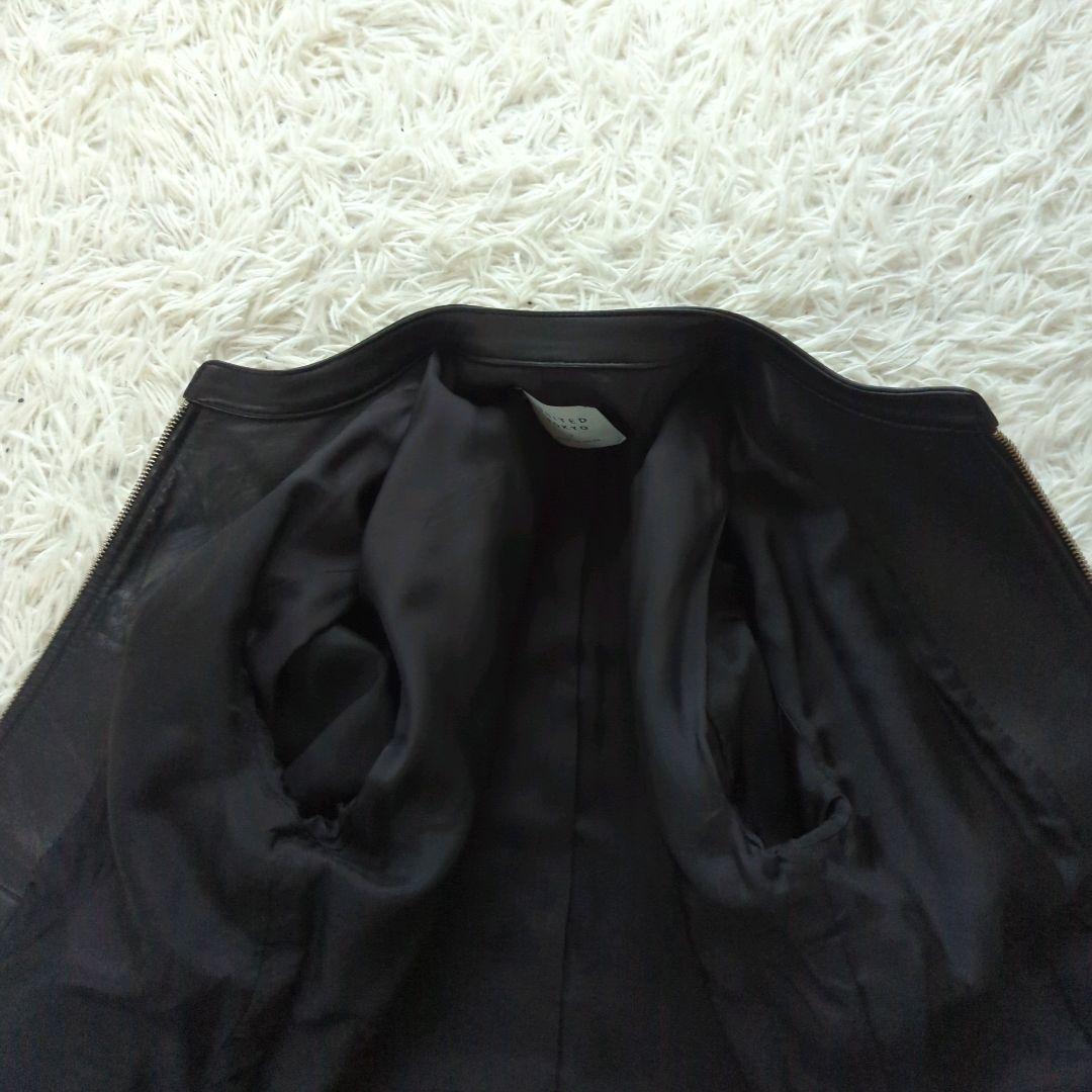 美品 ユナイテッドトウキョウ ライダースジャケット シングル ラムレザー 黒 S