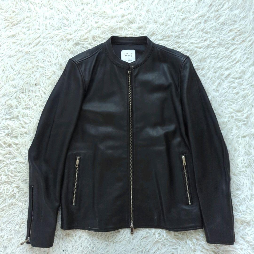 美品 ユナイテッドトウキョウ ライダースジャケット シングル ラムレザー 黒 S