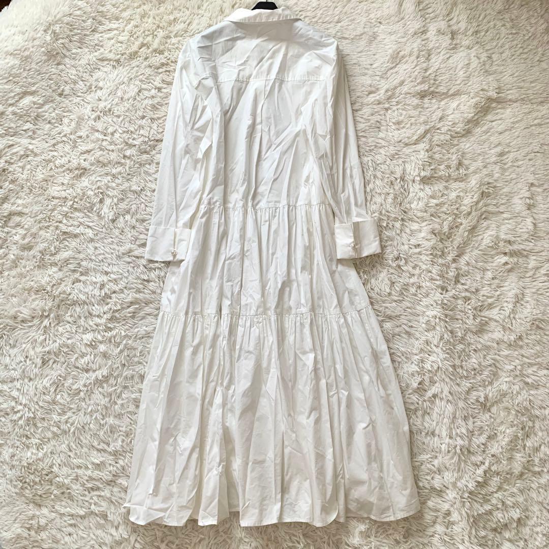 未使用級✨グレースクラス 現行 ワンピース パール リボン ティアード ロング