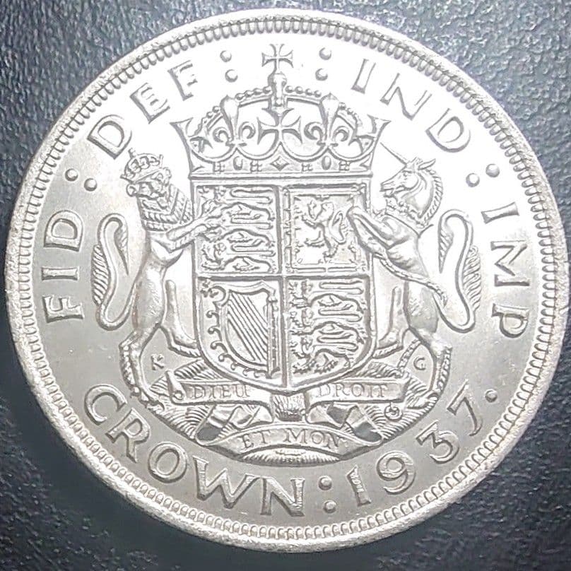 1937年 イギリス クラウン銀貨 ジョージ6世の戴冠式記念銀貨 IND IMP