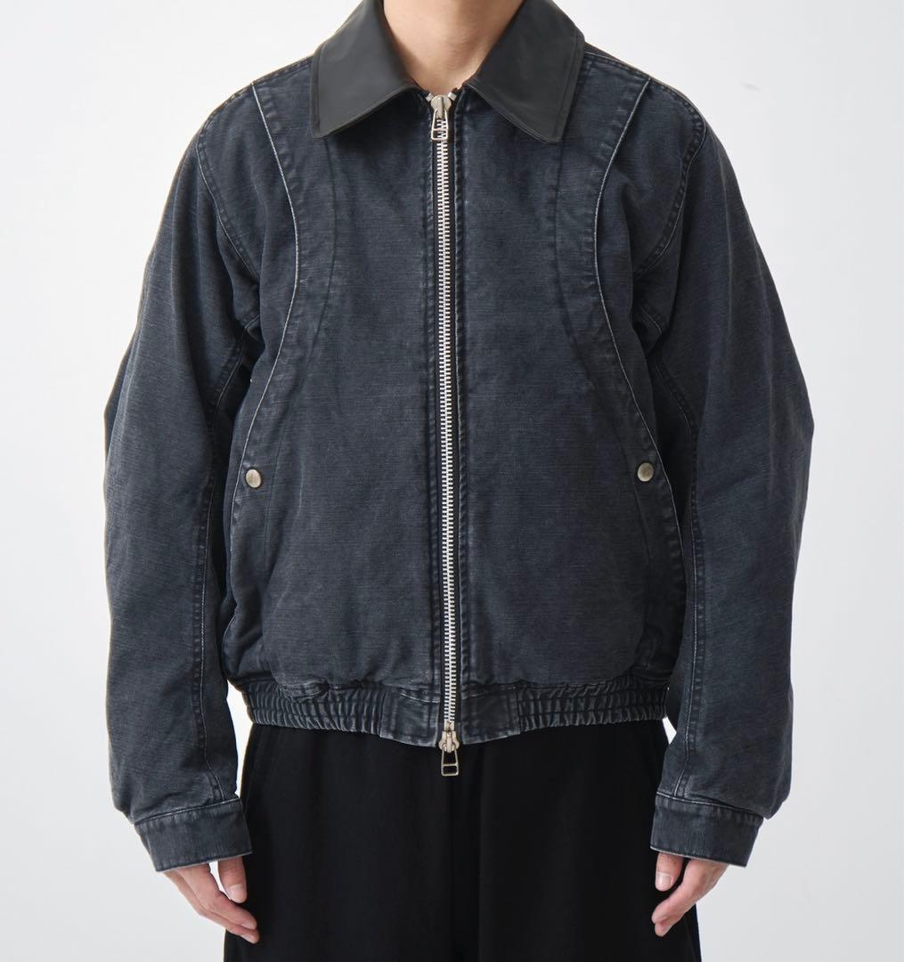ジャケット・アウター NVRFRGT/Leather collar utility jacket