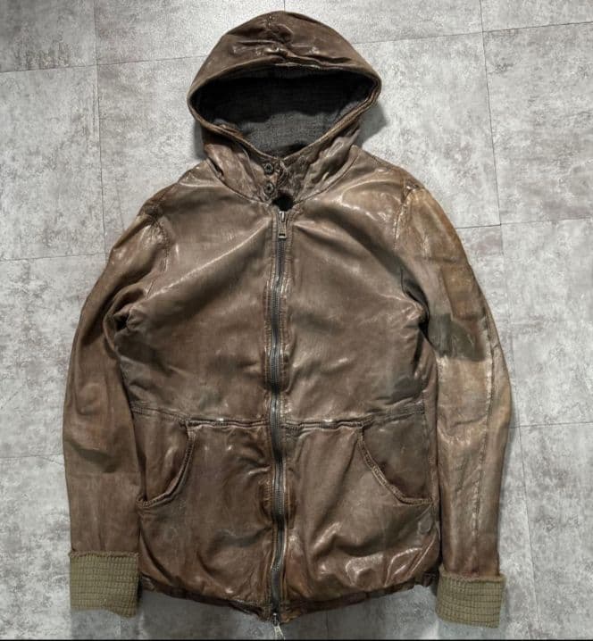 希少50　giorgio brato incarnation　レザーパーカー