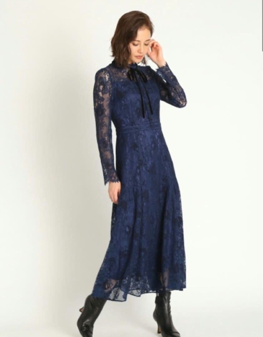 専用　CELFORD　ボウタイレースワンピース　結婚式　総レース　　ドレス