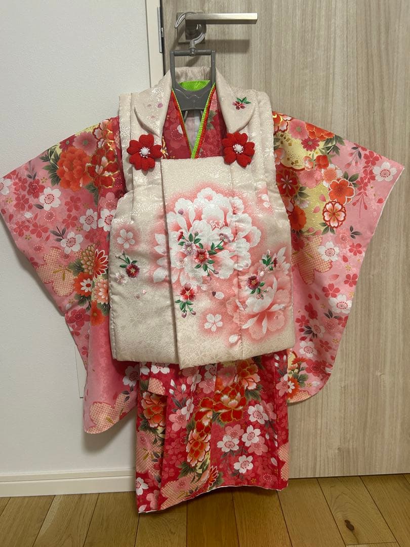 七五三 女の子　お被布　ピンク系