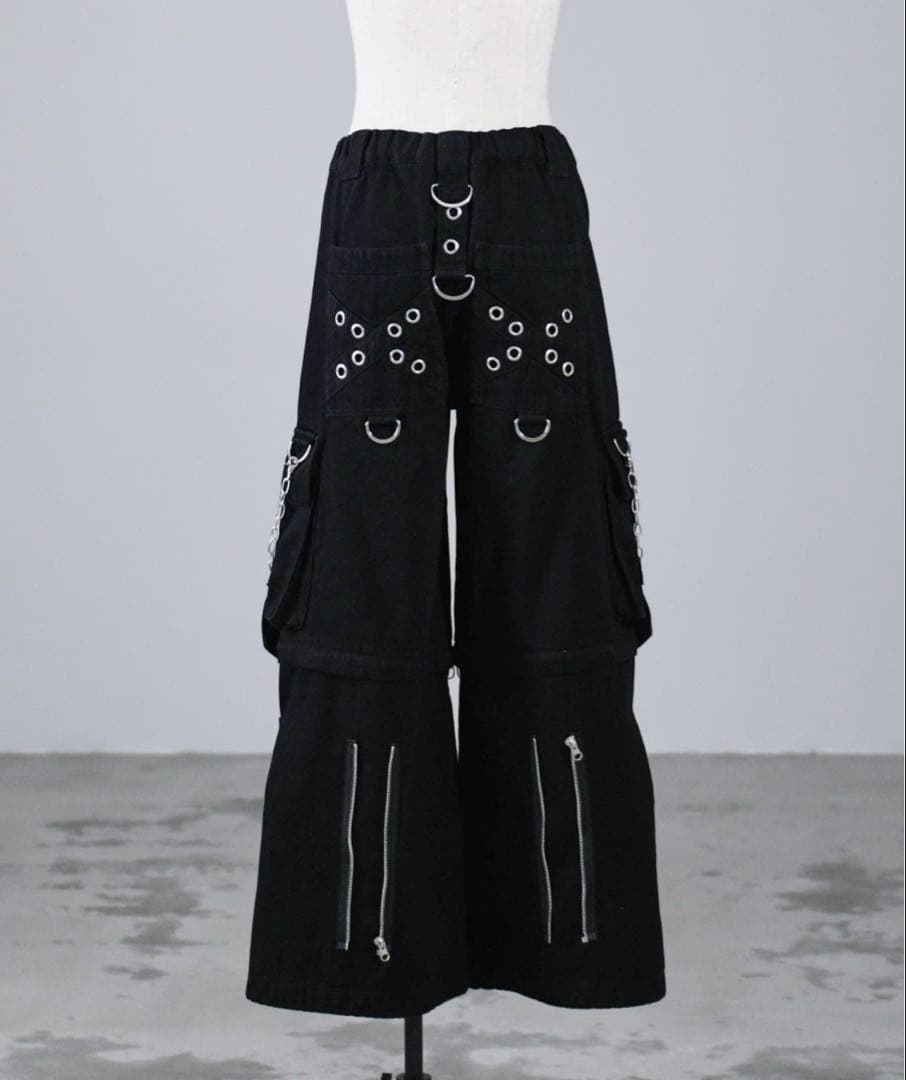 REFLEM レフレム 2WAY ワイドデニムカーゴパンツ ブラック